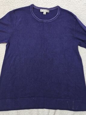 Carolyn Taylor Purple Short Sleeve Sweater